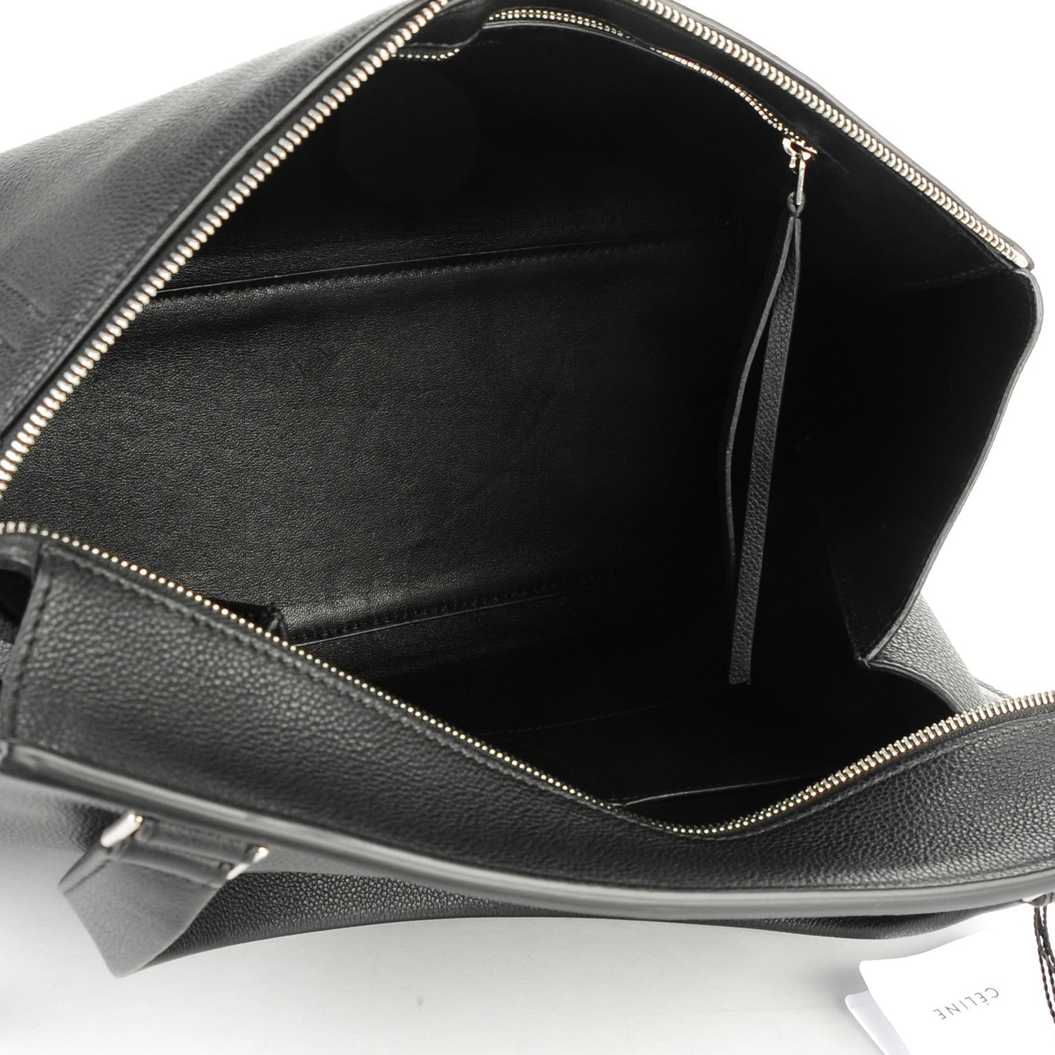 Celine Grained Calfskin Large Edge Shoulder Bag Black 5 of 9