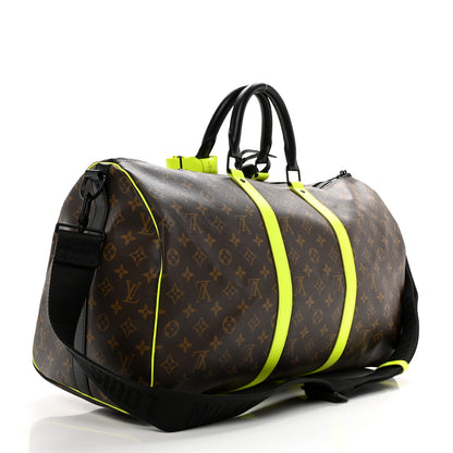 Louis Vuitton Monogram Macassar Keepall Bandouliere 50 Florescent Yellow 2 of 9