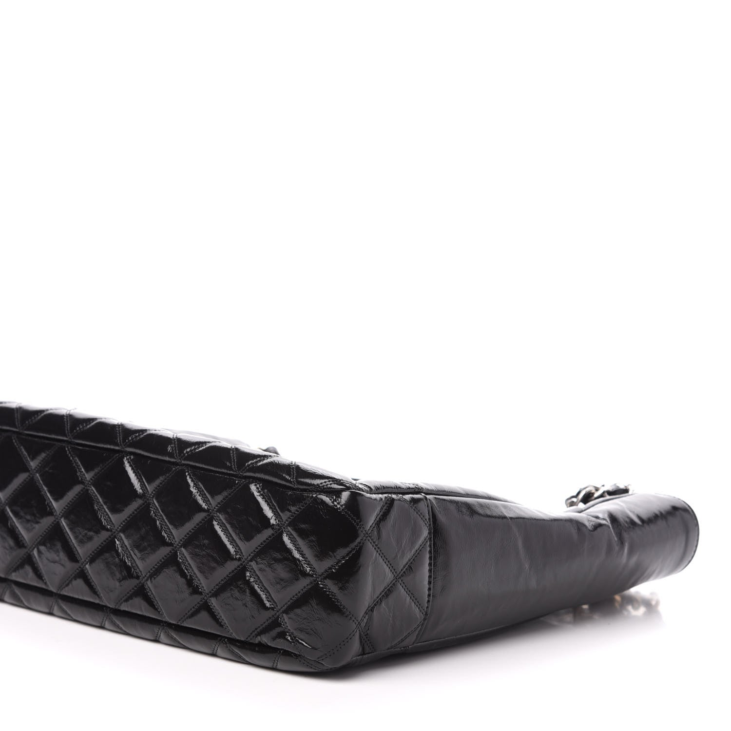 Chanel Shiny Aged Calfskin Quilted Large Shopping Bag Black 9 of 11