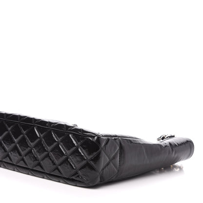 Chanel Shiny Aged Calfskin Quilted Large Shopping Bag Black 9 of 11
