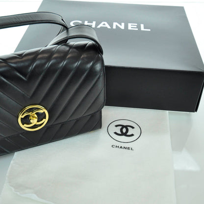 Chanel Lambskin Chevron Flap Bag Black 8 of 12