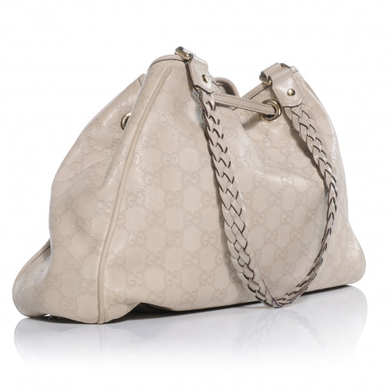 Guccissima Peggy Braided Tote Off White