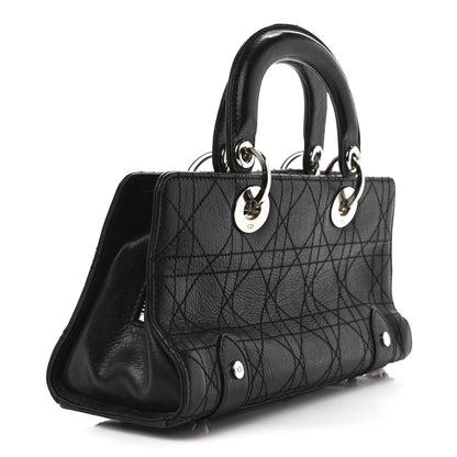Christian Dior Calfskin Cannage Stitched Small East West Lady Dior Black 3 of 11