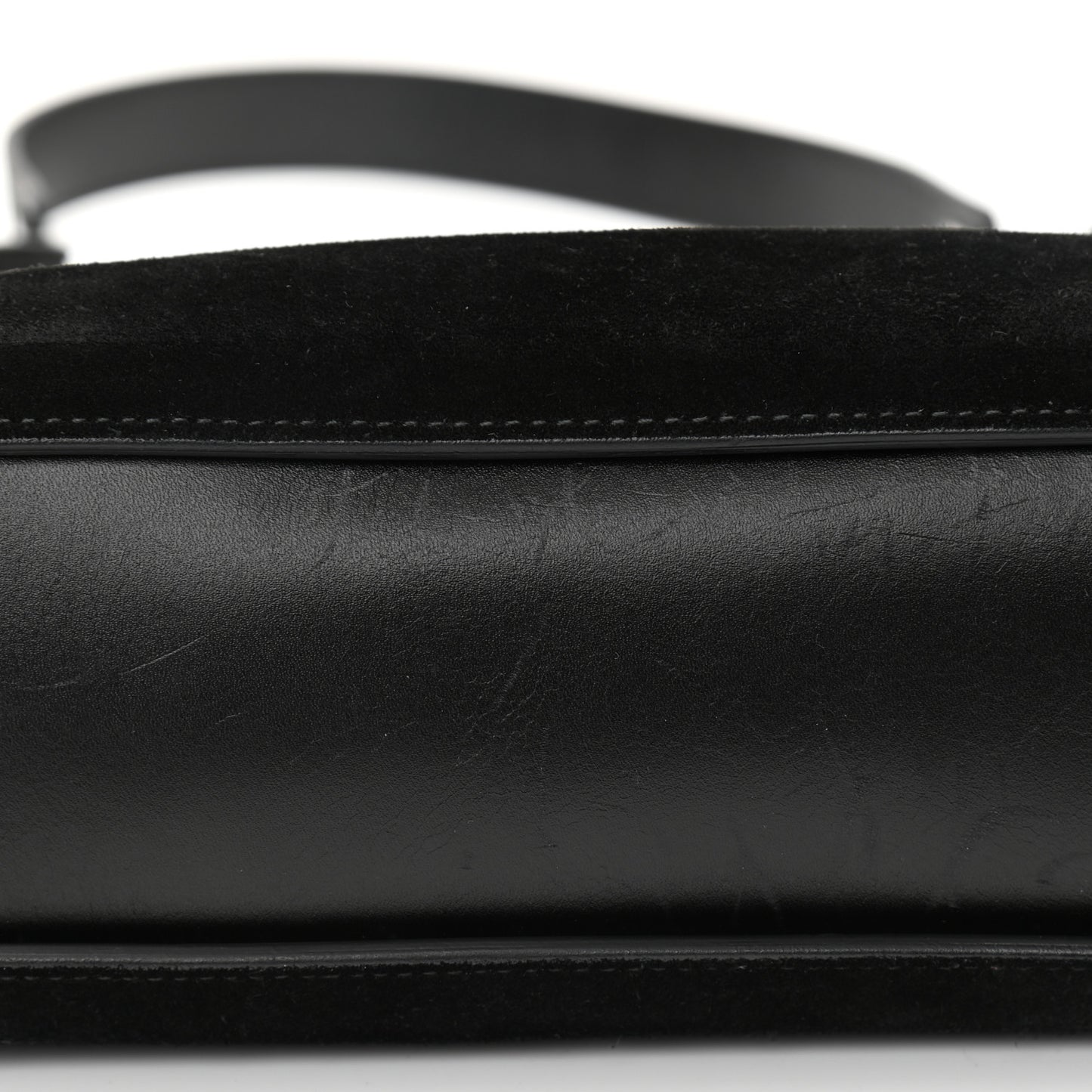 Suede Logo Hobo Bag Black