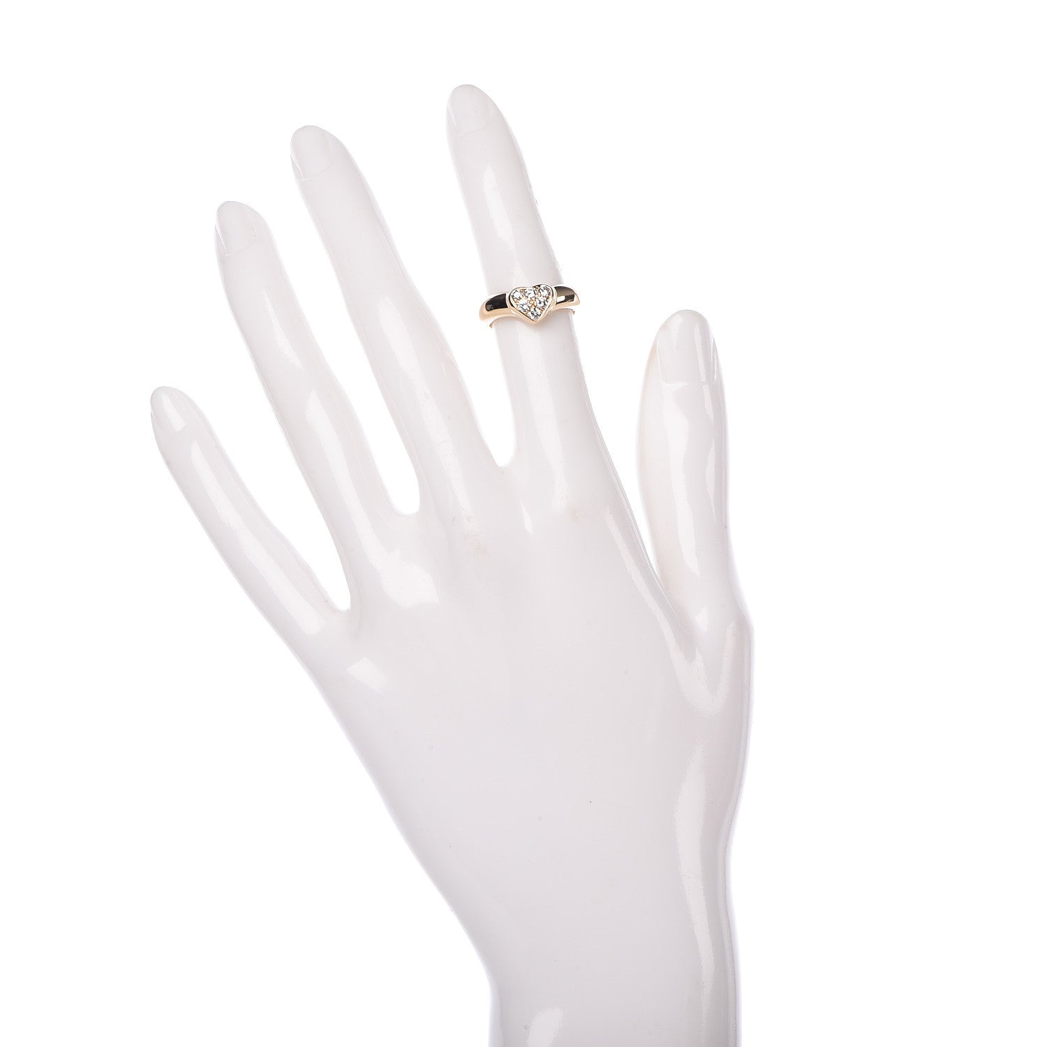 Tiffany 18K Yellow Gold Diamond Heart Band Ring 47 4 2 of 6
