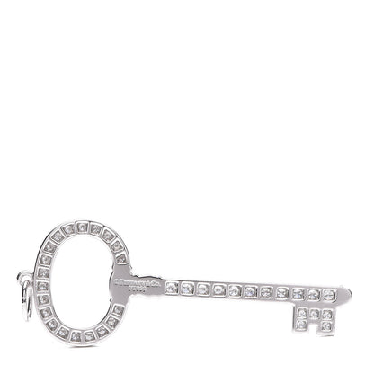 Tiffany Platinum Diamond Oval Key Charm Pendant 3 of 5