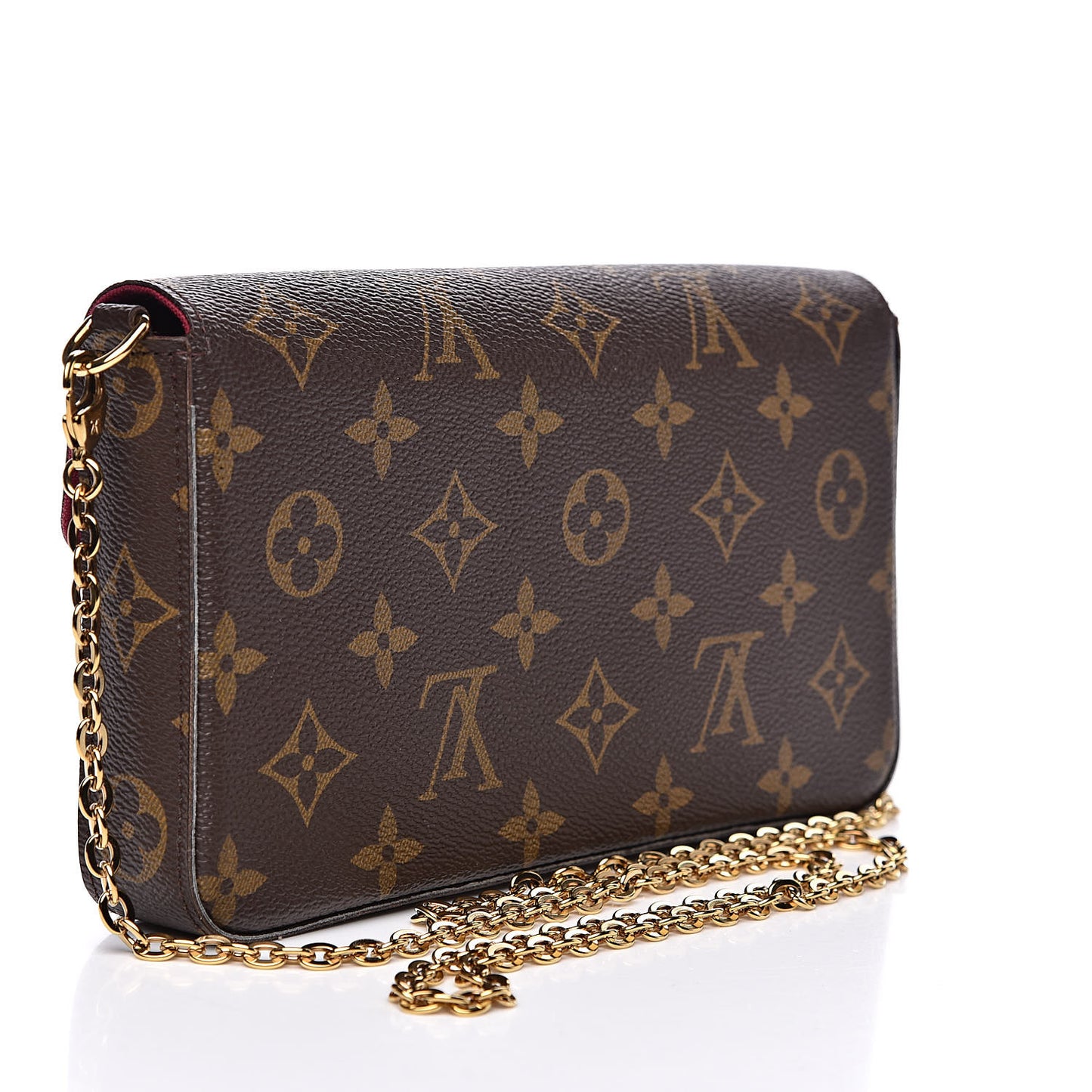 Monogram Pochette Felicie Chain Wallet Fuchsia