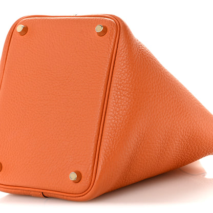 Hermes Taurillon Clemence Picotin Lock 18 PM Orange 10 of 11