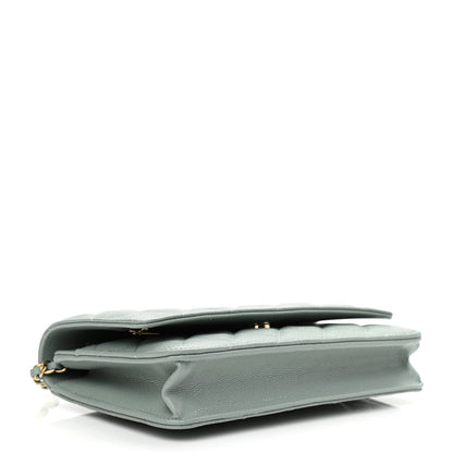Chanel Caviar Quilted Wallet On Chain WOC Light Gray 3 of 11