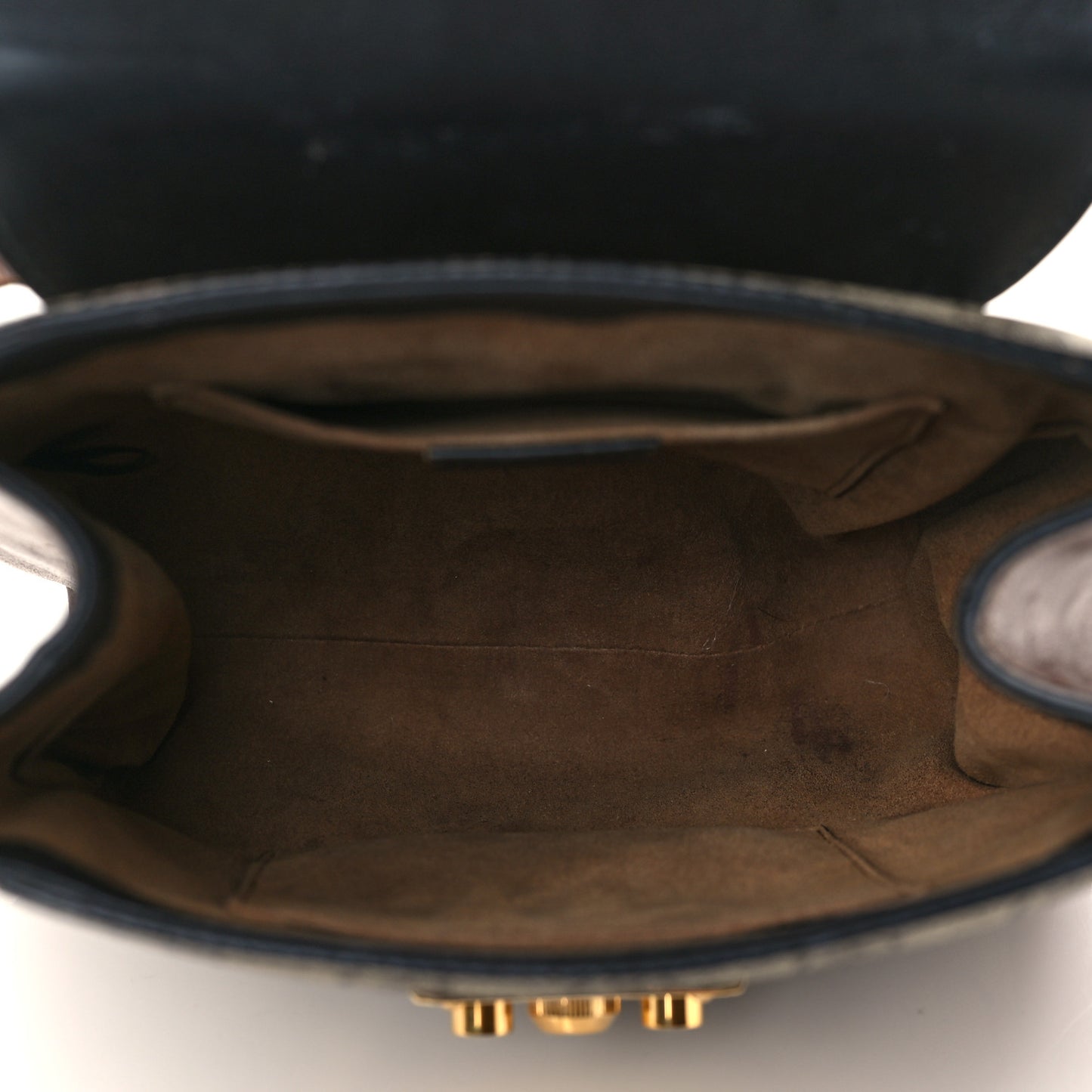 GG Supreme Monogram Calfskin Padlock Backpack Beige Cuir Black