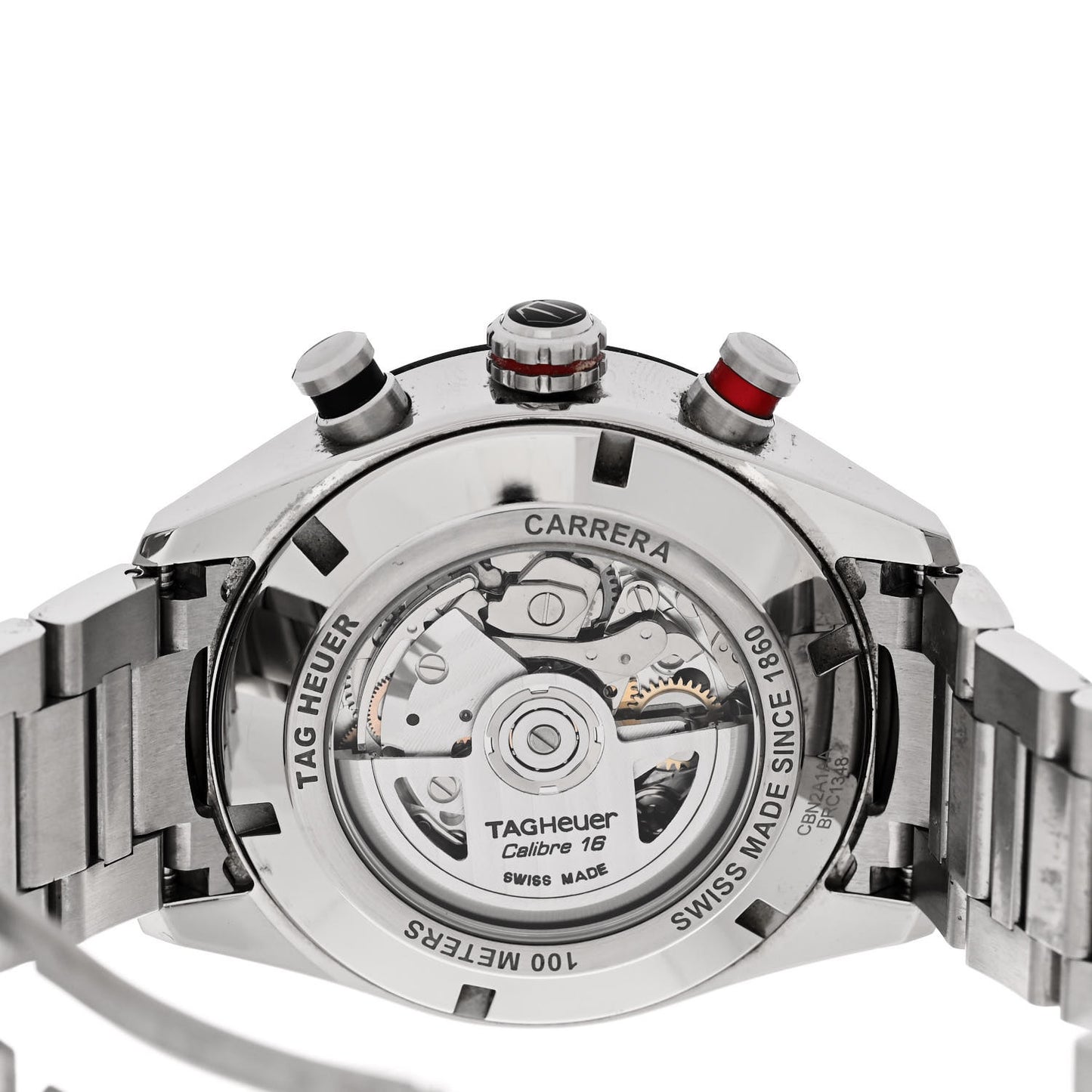 Stainless Steel 44mm Carrera Chronograph Automatic Watch Black CBN2A1AA
