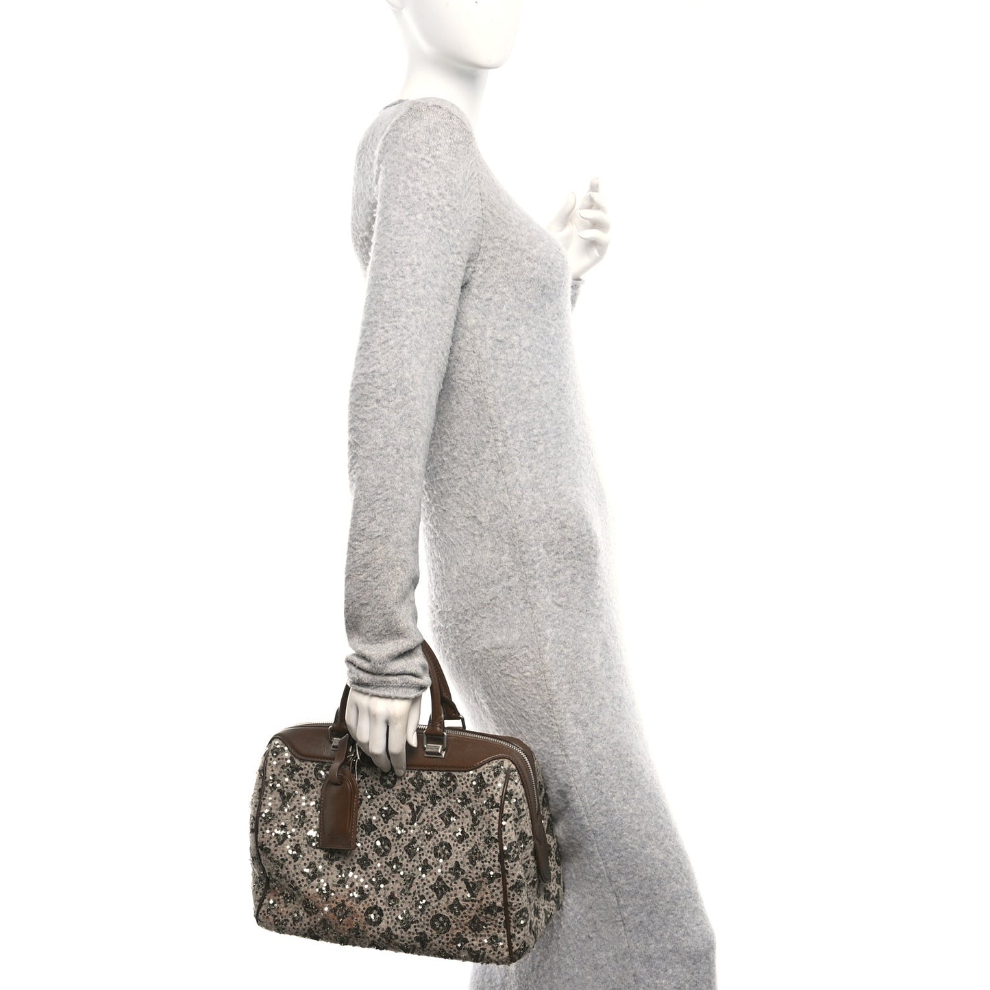 Sequin Monogram Sunshine Express Speedy Kaki