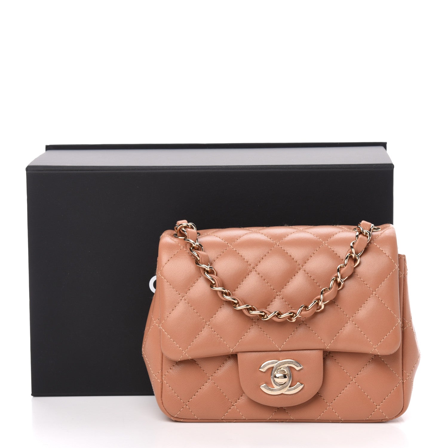 Chanel Lambskin Quilted Mini Square Flap Brown 11 of 11