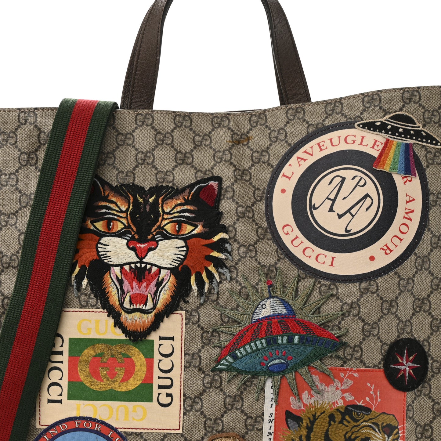 Soft GG Supreme Monogram Courrier Vertical Tote Beige New Acero