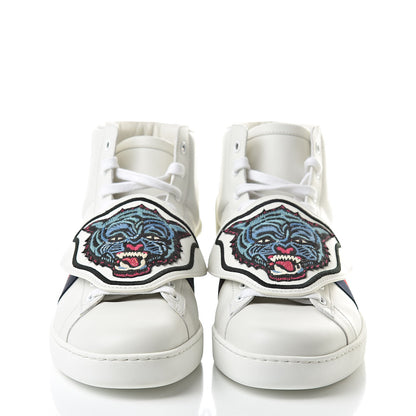 Gucci Calfskin Ayers Embroidered Web Mens Ace Removable Patches High Top Sneakers 9 White 2 of 8