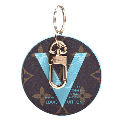 Louis Vuitton Monogram Illustre V Bag Charm Key Ring Turquoise 1 of 3