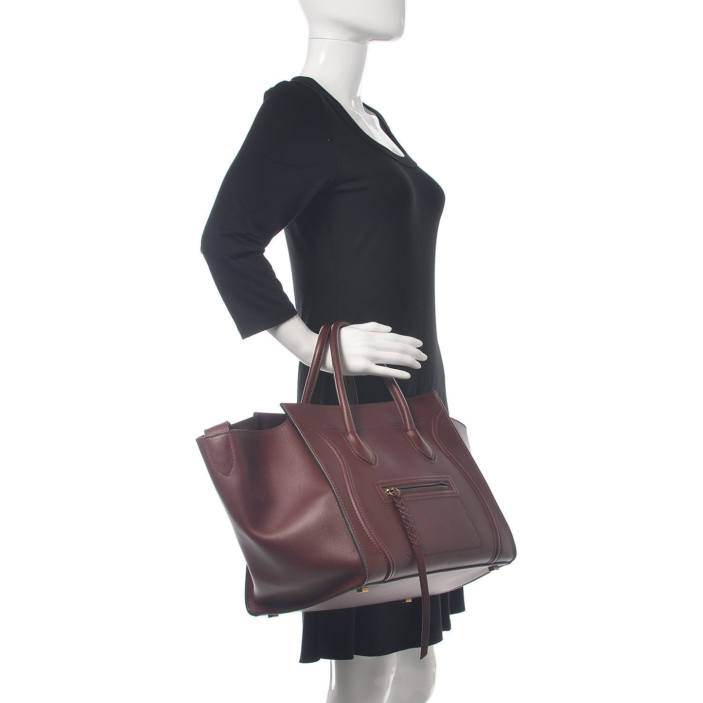 Natural Calfskin Medium Phantom Luggage Burgundy