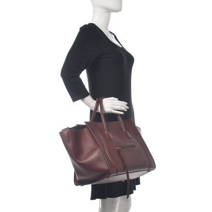 Celine Natural Calfskin Medium Phantom Luggage Burgundy 2 of 16