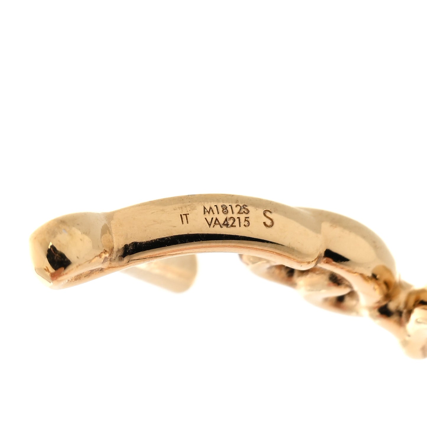 Metal LV Script Bracelet S Gold