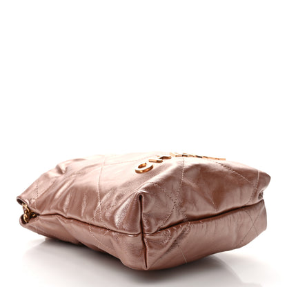 Chanel Metallic Calfskin Quilted Mini Chanel 22 Copper 3 of 13