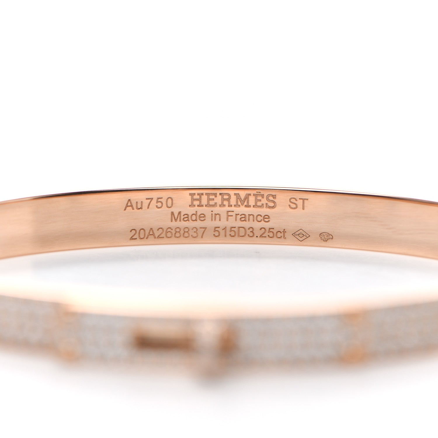 Hermes 18K Rose Gold Diamond PM Kelly Full Pave Bracelet ST 4 of 5