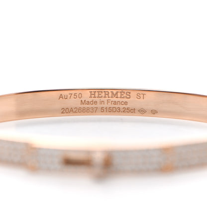 Hermes 18K Rose Gold Diamond PM Kelly Full Pave Bracelet ST 4 of 5