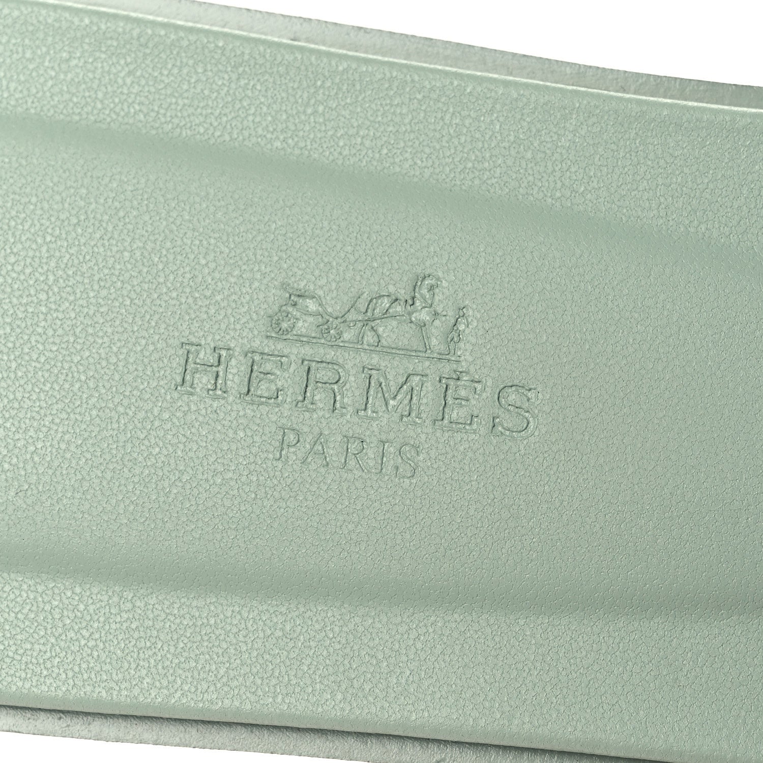 Hermes Calfskin Oran Sandals 40 Vert D'eau 9 of 10