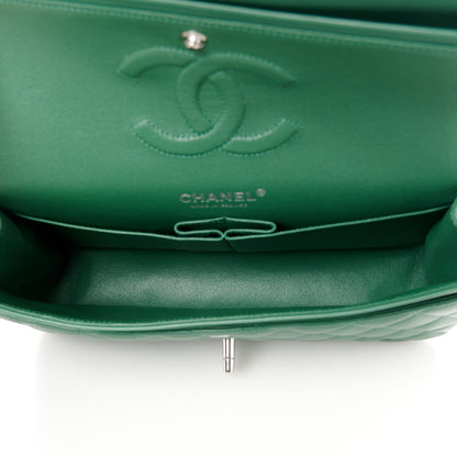 Chanel Lambskin Quilted Medium Double Flap Green 5 of 12