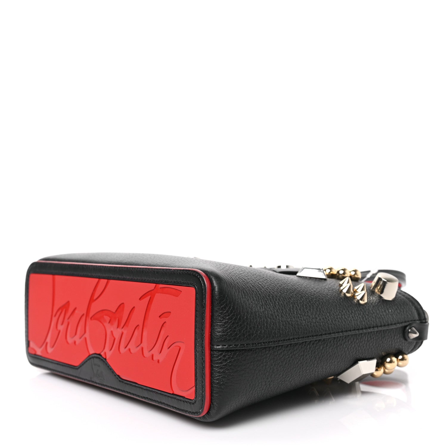Christian Louboutin Calfskin Empire Spike Studded Mini East West Cabata Tote Black 8 of 9