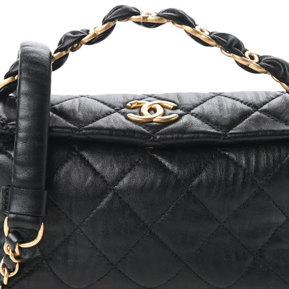 Chanel Crumpled Lambskin Quilted Small CC Links Shoulder Bag Black 10 of 10
