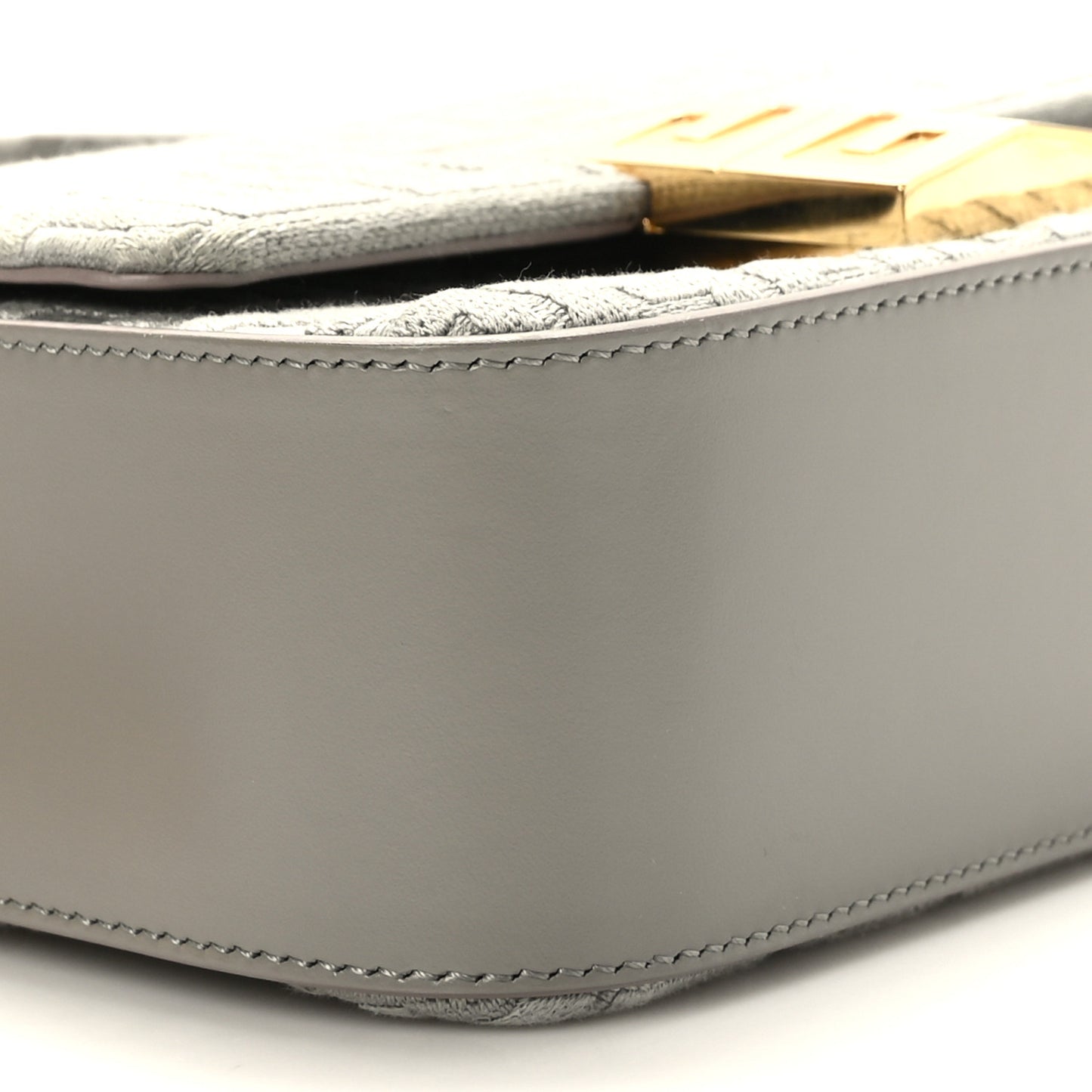 Canvas Embroidered Small 4G Woven Chain Crossbody Stone Gray