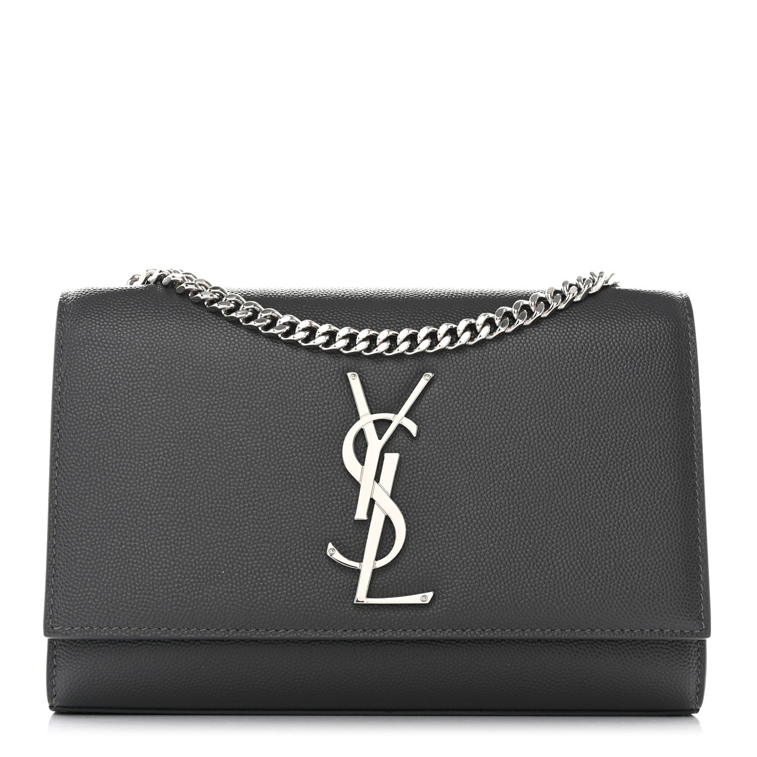 Saint Laurent Grain De Poudre Small Monogram Kate Satchel Fog 1 of 11