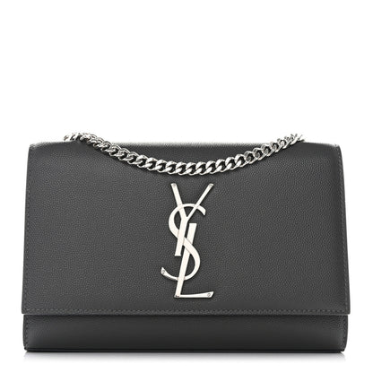 Saint Laurent Grain De Poudre Small Monogram Kate Satchel Fog 1 of 11