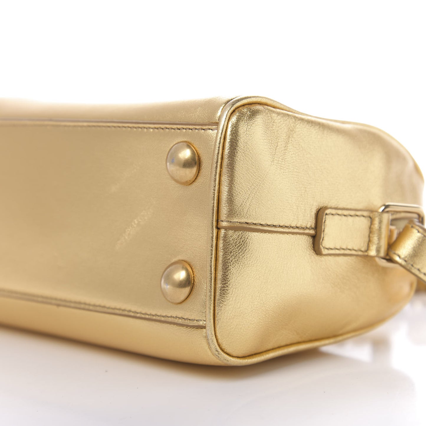 Metallic Lambskin Classic Toy Duffle Gold