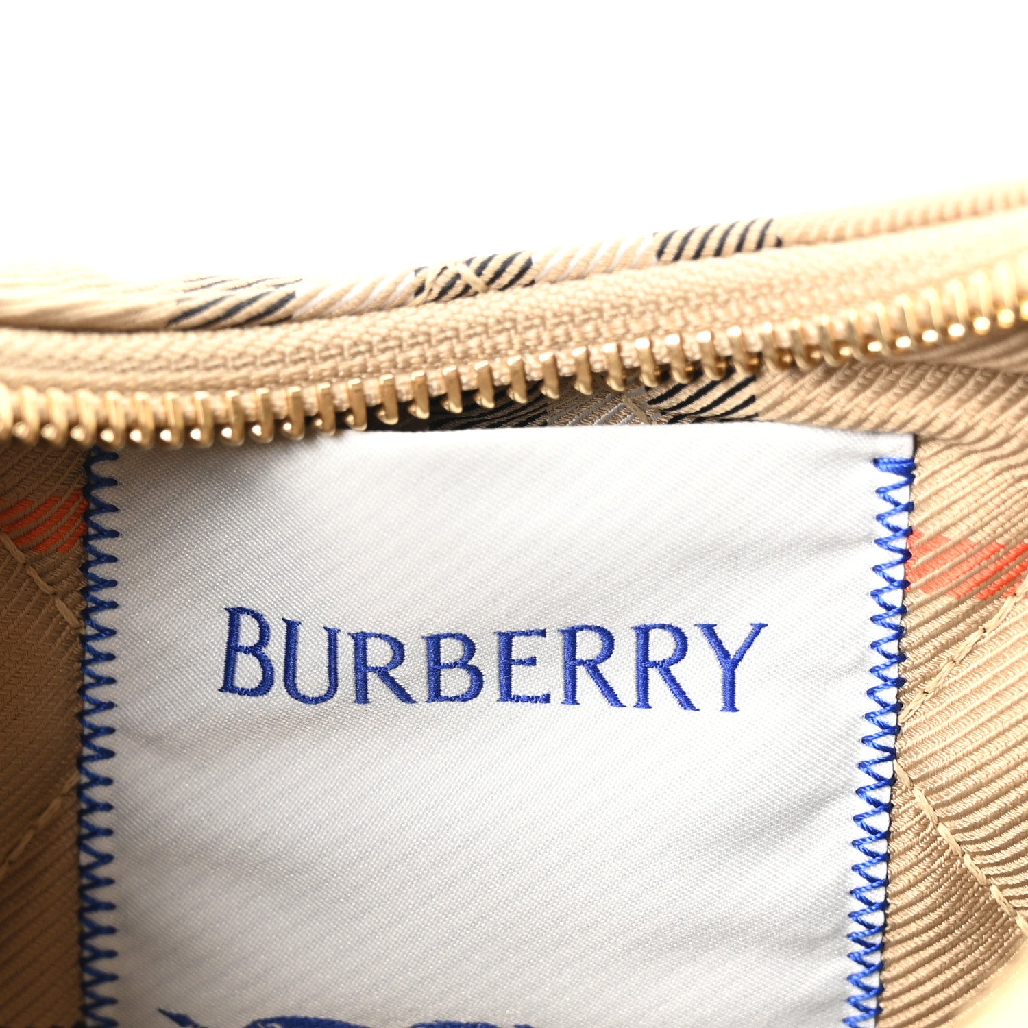 Burberry Nylon Check Horseshoe Crossbody Bag Sand Beige 6 of 9