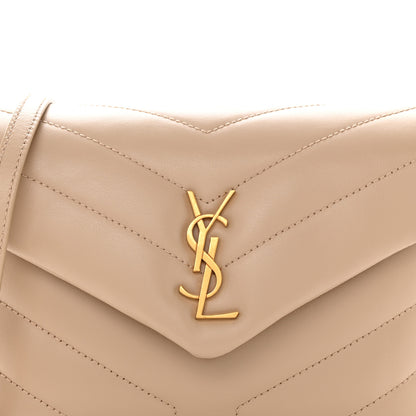 Saint Laurent Calfskin Y Quilted Monogram Toy Loulou Crossbody Bag Dark Beige 8 of 12