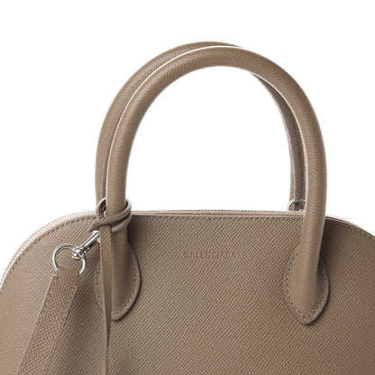 Balenciaga Signature Grained Calfskin Logo S Ville Top Handle Bag Mink Grey White 10 of 10