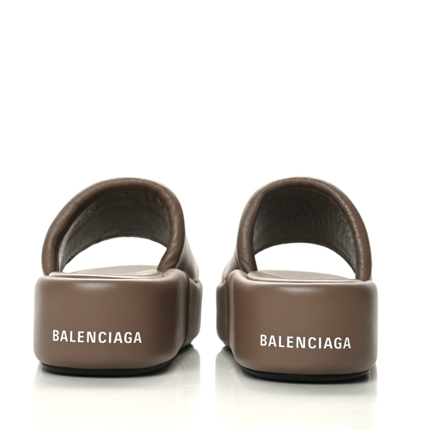Balenciaga Smooth Nappa Logo Rise Platform Sandals 41 Beige White 4 of 9