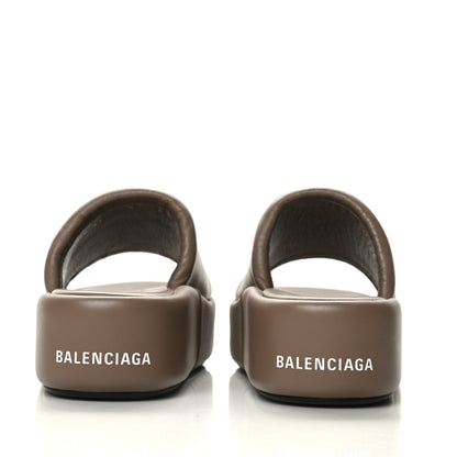 Balenciaga Smooth Nappa Logo Rise Platform Sandals 41 Beige White 4 of 9