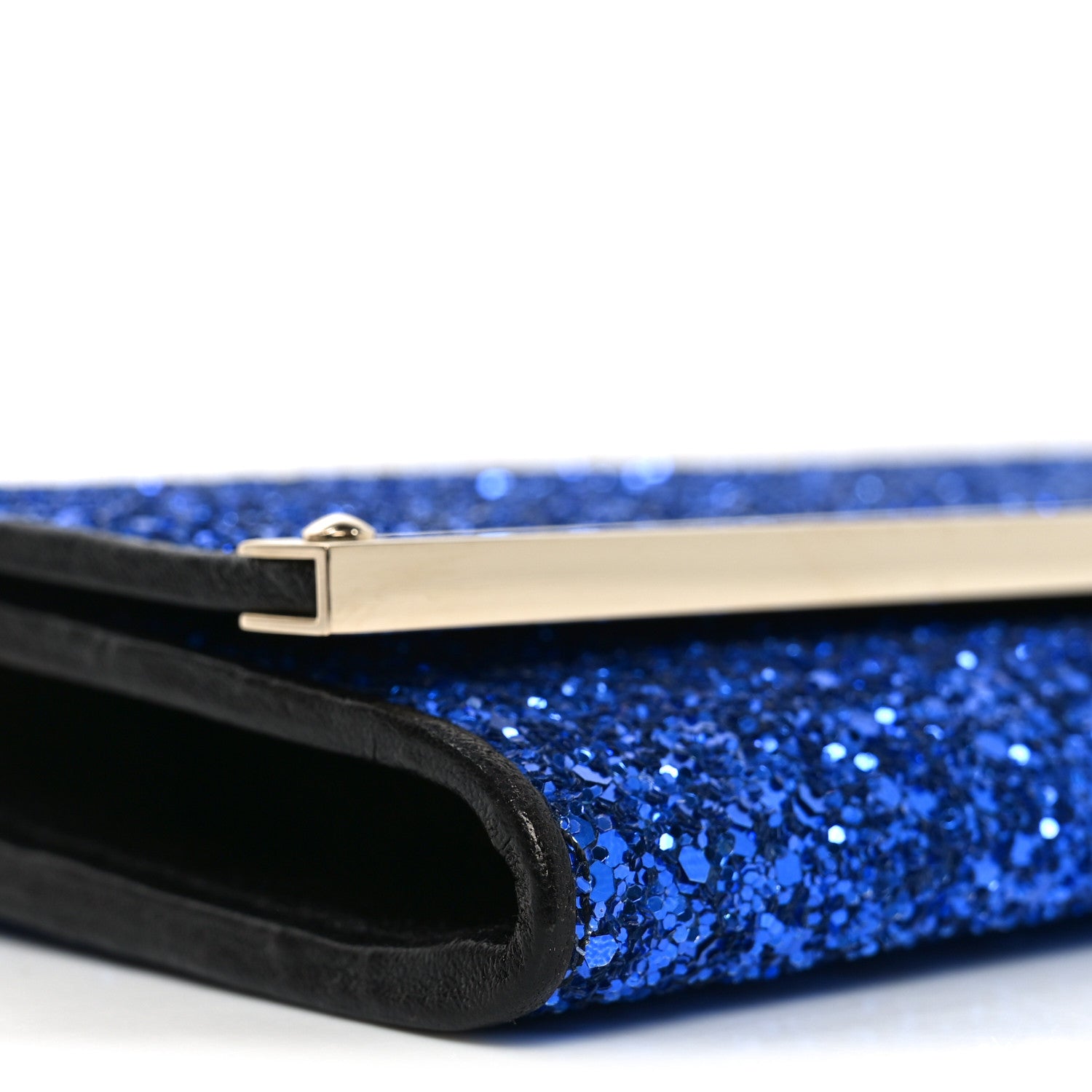 Jimmy Choo Glitter Milla Wallet on Chain Navy 7 of 9