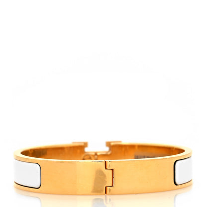Hermes Enamel Narrow Clic Clac H Bracelet GM White 3 of 5