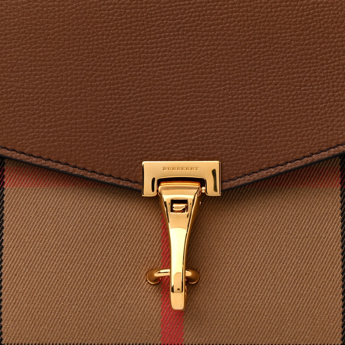 Derby Calfskin House Check Small Macken Crossbody Bag Tan