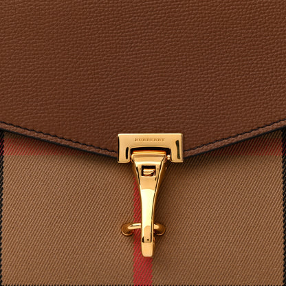 Burberry Derby Calfskin House Check Small Macken Crossbody Bag Tan 9 of 13