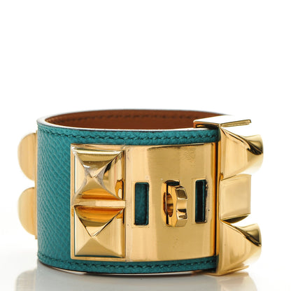 Hermes Epsom Collier de Chien CDC Bracelet S Bleu Paon 3 of 7