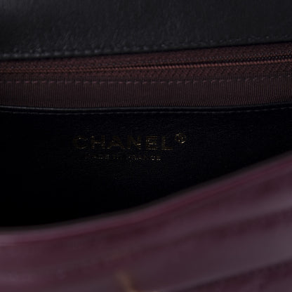 Chanel Shiny Lambskin Quilted Small Chevron Miroir Burgundy 8 of 10