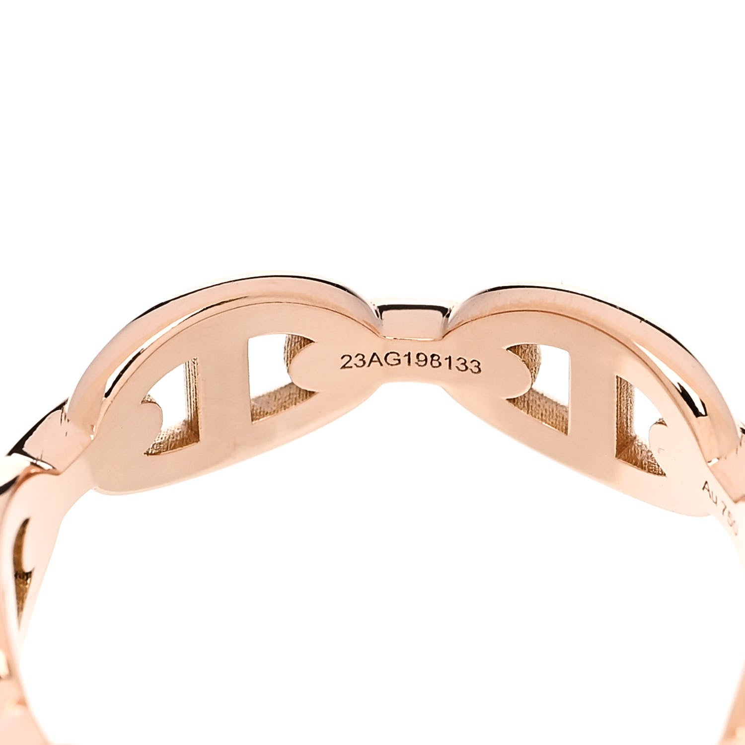 Hermes 18K Rose Gold PM Chaine d'Ancre Enchainee Ring 54 7 6 of 8
