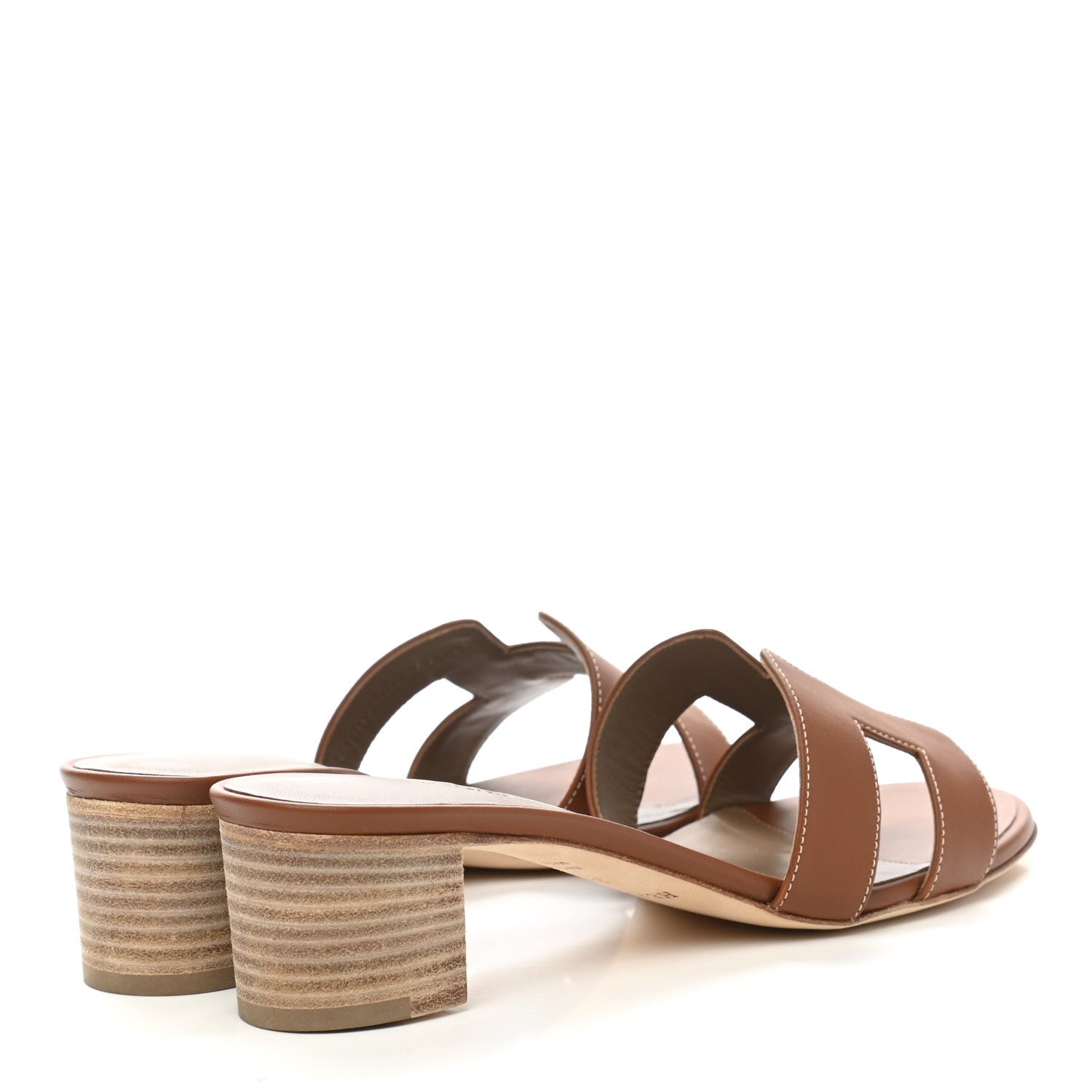 Hermes Calfskin Oasis Sandals 38.5 Gold 4 of 9