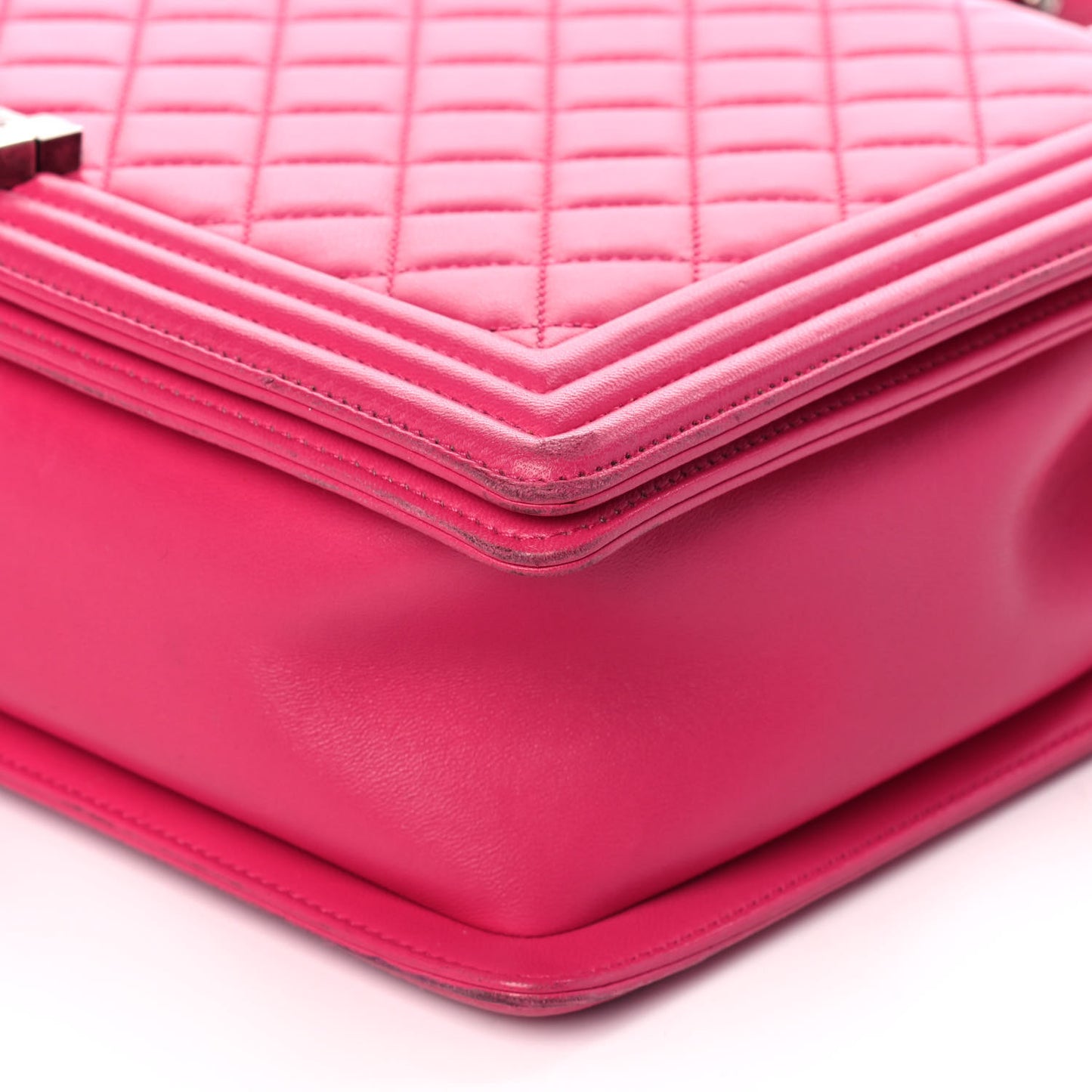 Calfskin Quilted Large Boy Flap Pink