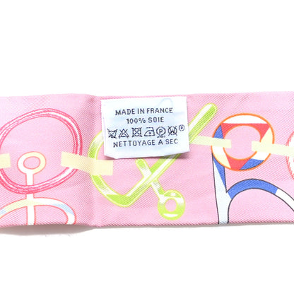 Hermes Silk Do Re Boucles Twilly Rose Poudre Bleu 3 of 4