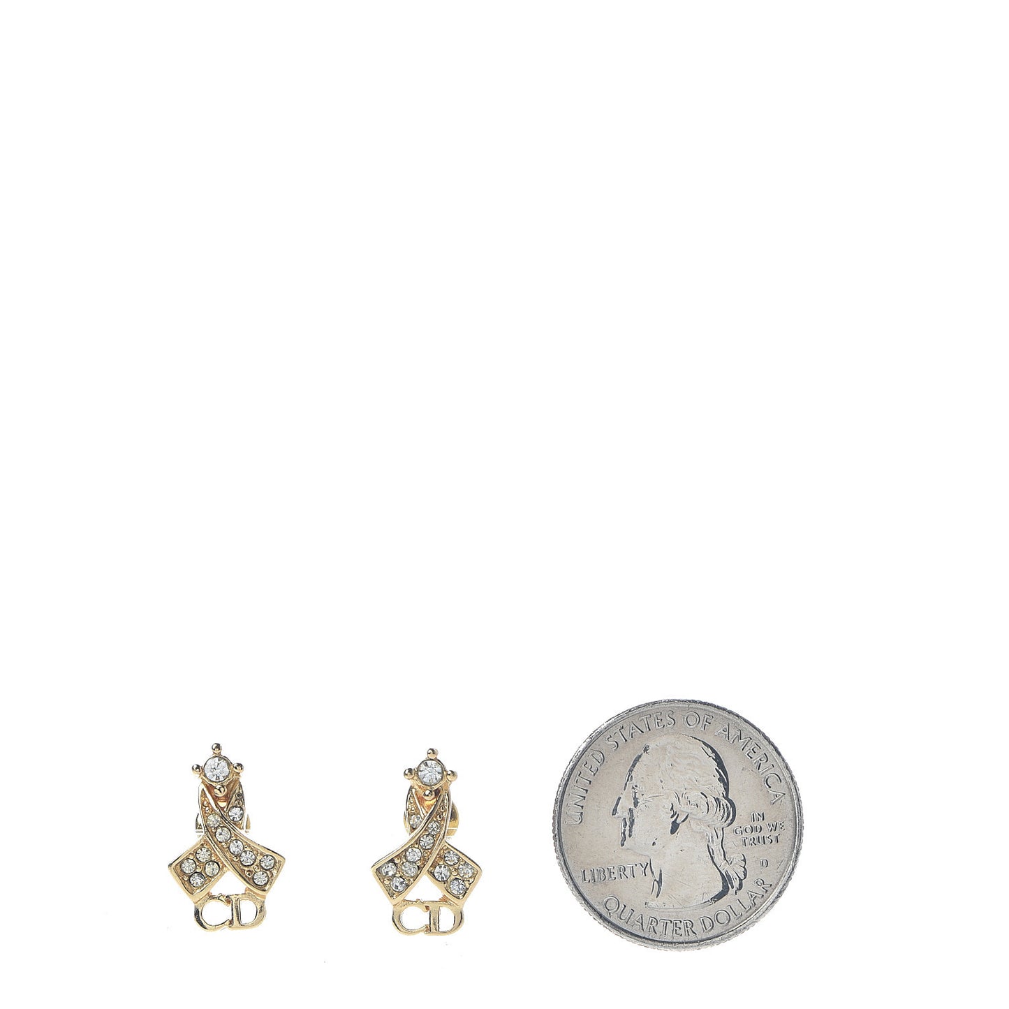 Crystal CD Earrings Gold
